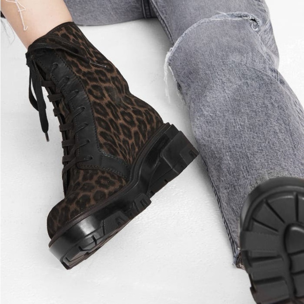 rag & bone Shaye Hiker in Black Cheetah